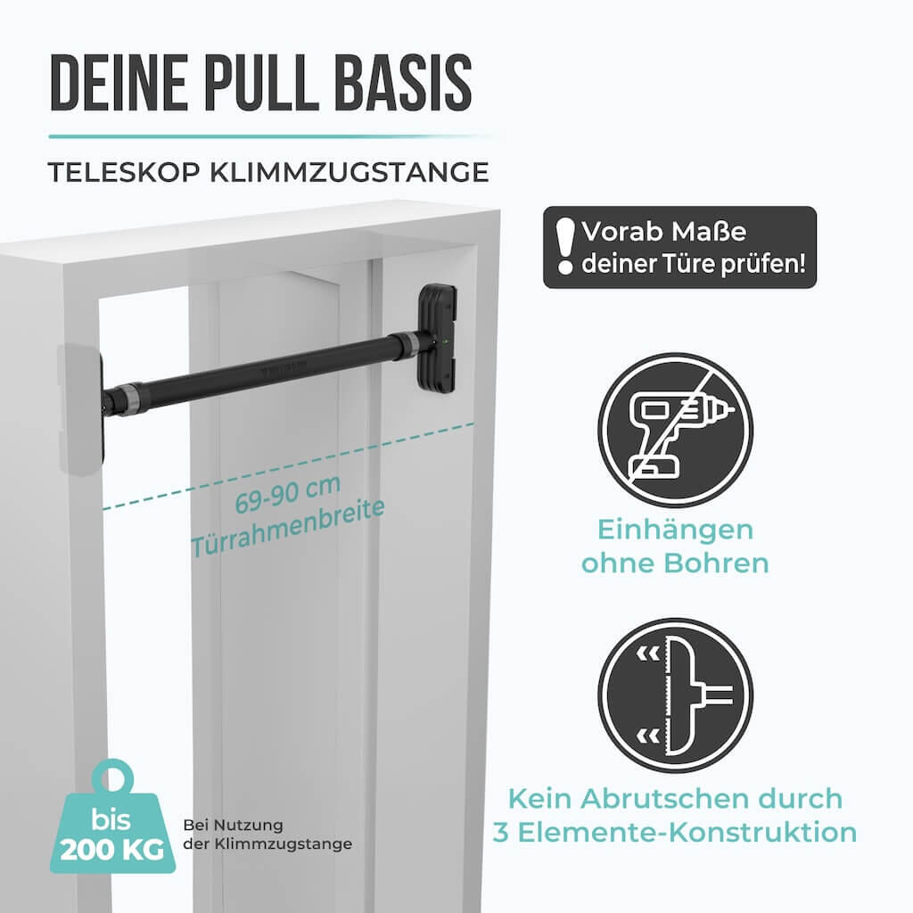 Teleskop Klimmzugstange + Dip Stange Bundle Set 3/7