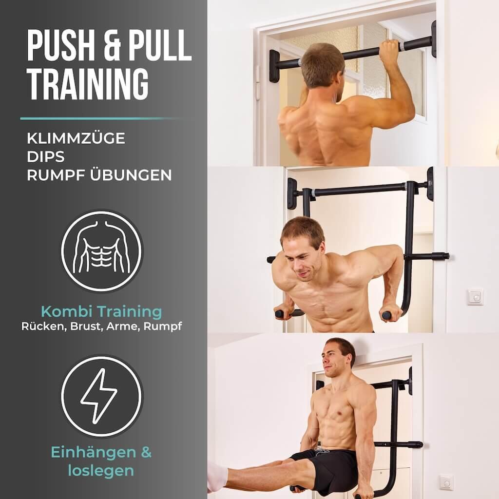 Teleskop Klimmzugstange + Dip Stange Bundle Set 2/7