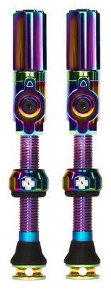Muc-Off Tubeless Valve Big Bore Hybrid Large Iridescent Schräder Valve 45mm 3/3