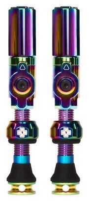 Muc-Off Tubeless Valve Big Bore Hybrid Large Iridescent Schräder Valve 45mm 2/3