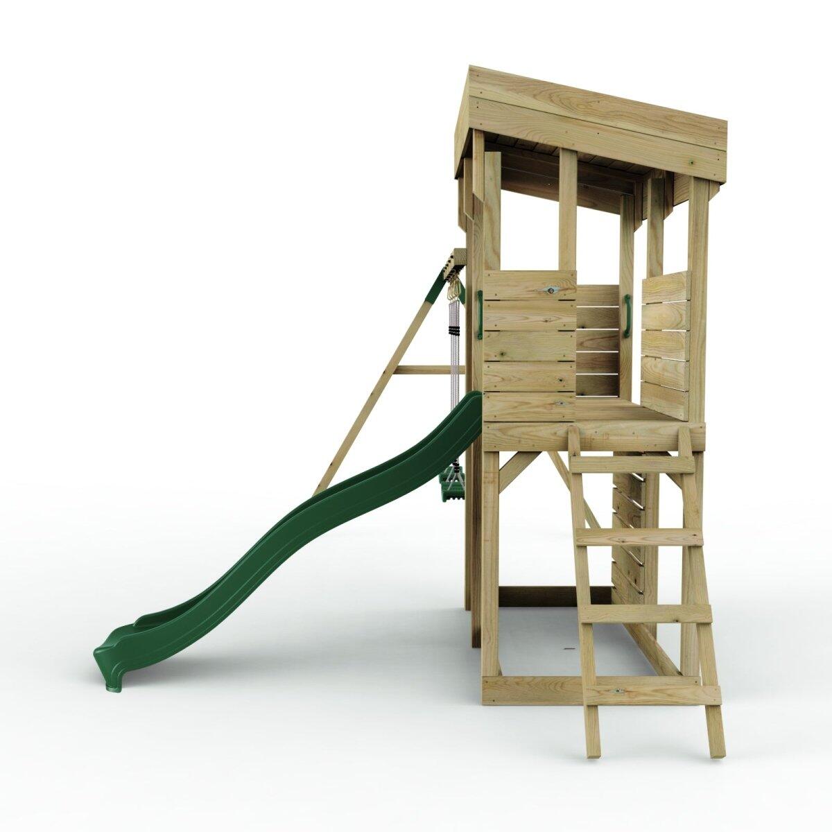 ClassicPlay Klettergerüst Giant mit Doppelschaukel und Rutsche in Dunkelgrün 3/7