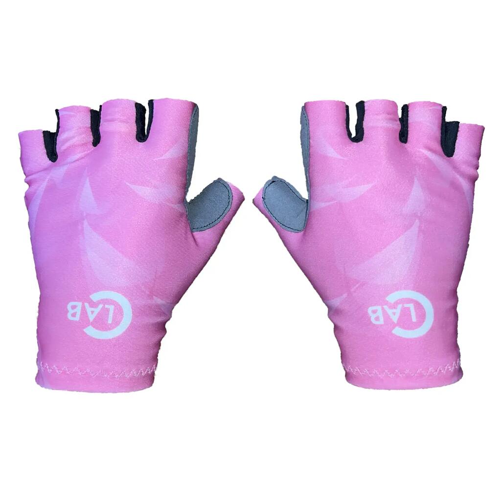 Pink summer cycling gloves