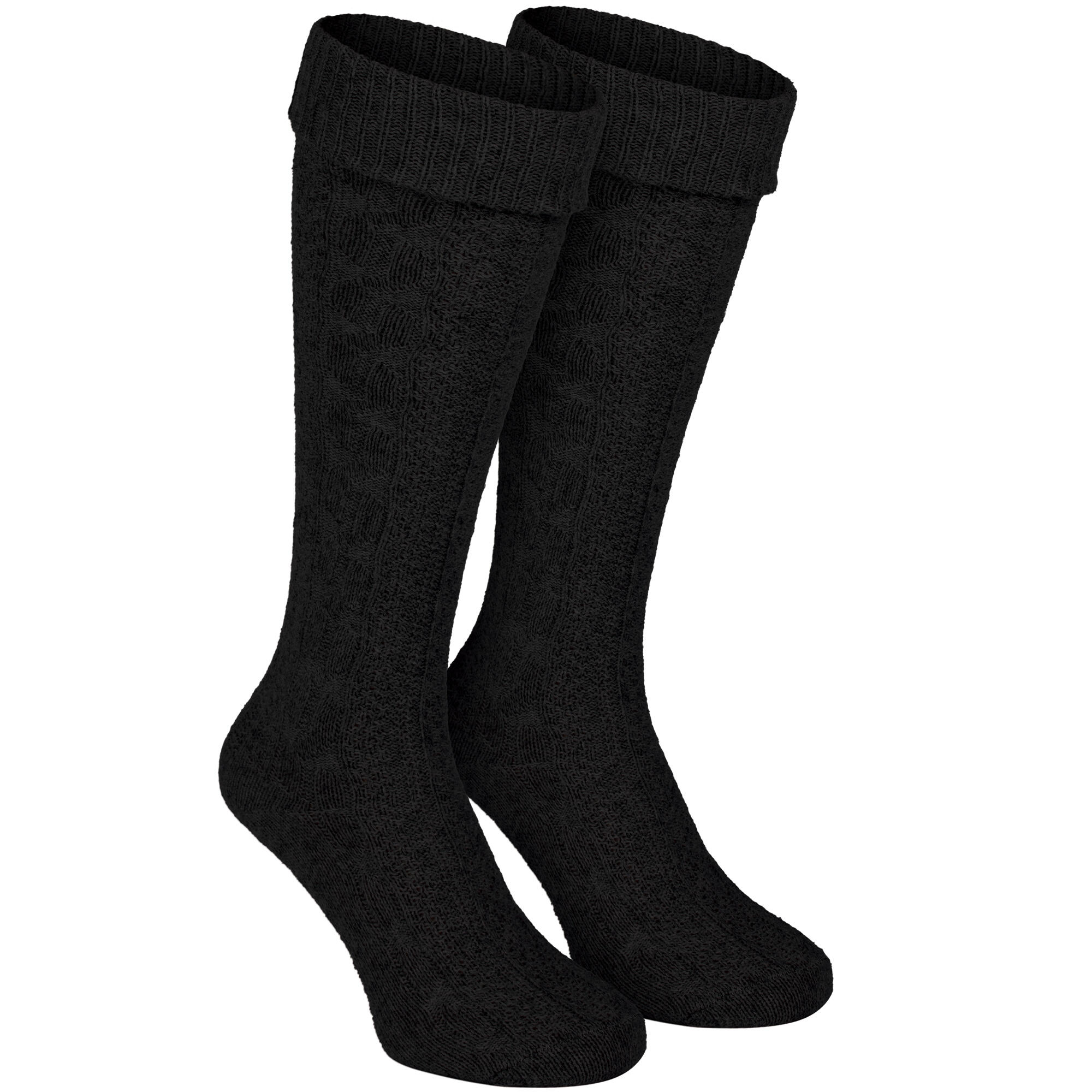 Kniestrümpfe | Trachtenstil | Damen & Herren | Schwarz 3/6