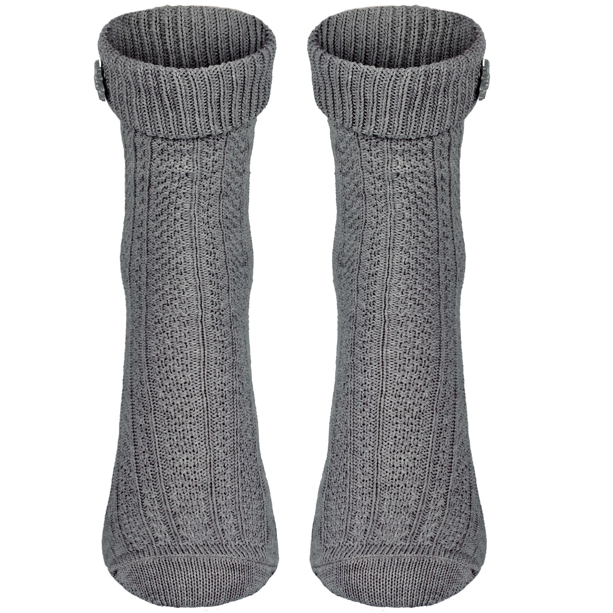 Socken mit Zopfmuster | Trachtenstil | Damen & Herren | Grau 2/6