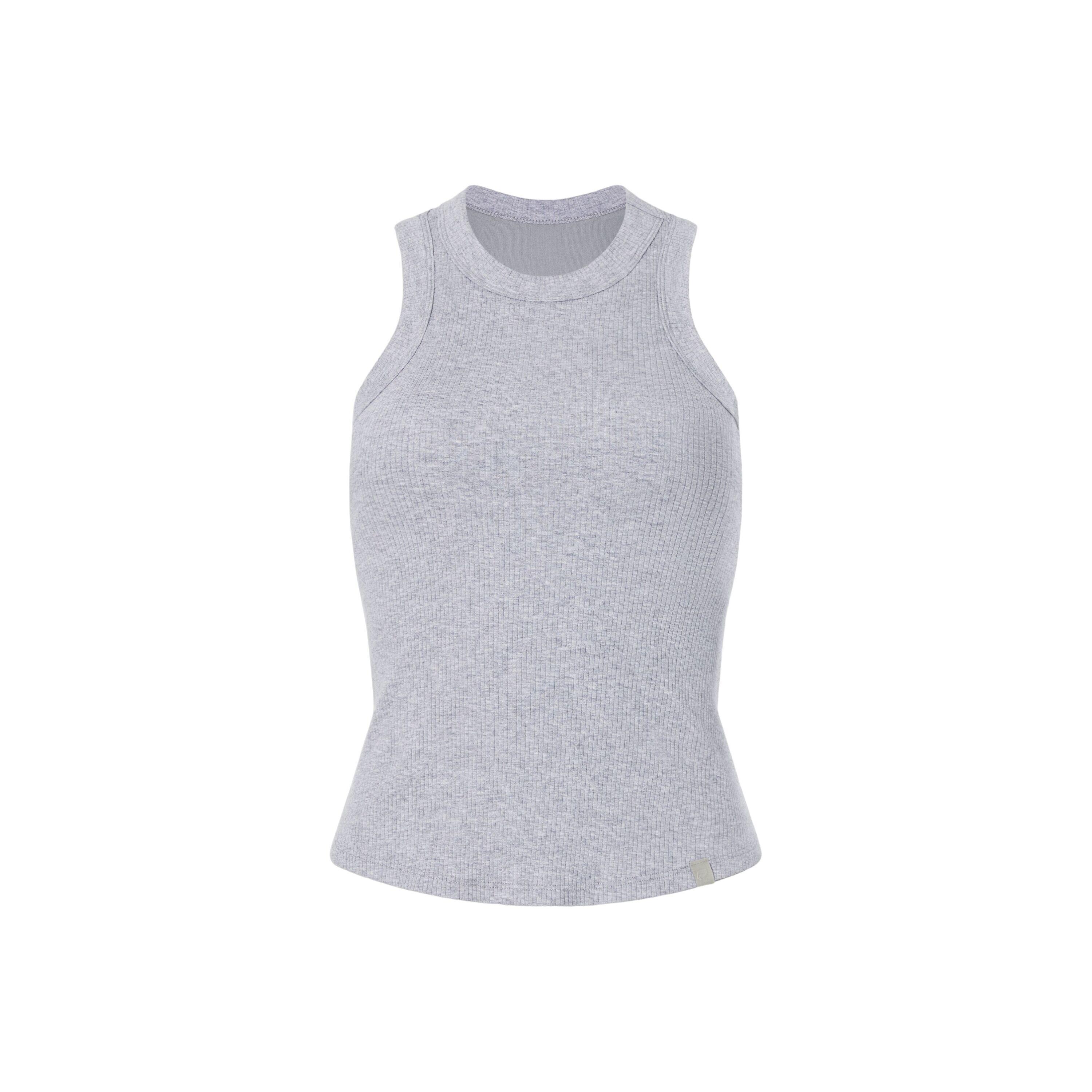Damen Tanktop High Neck Rib Mit Integriertem Bh 2/4