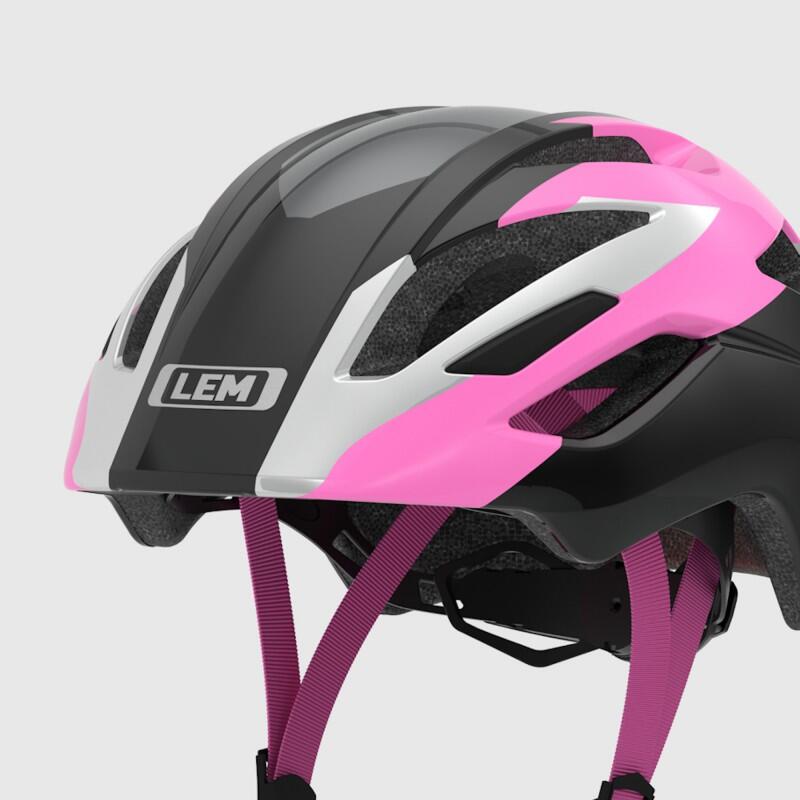 CASCO DA CICLISMO PER BAMBINI PER BICICLETTA SCOUT NERO-ROSA 2/3