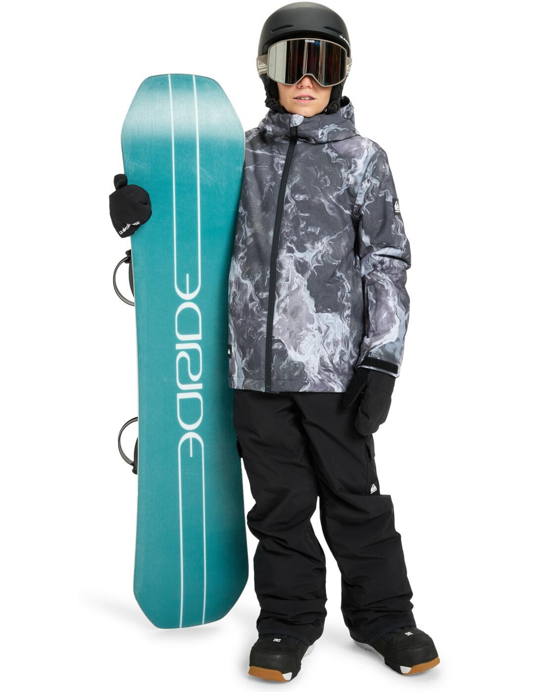 Veste de snow technique MISSION PRINTED Noir Garçon 3/4