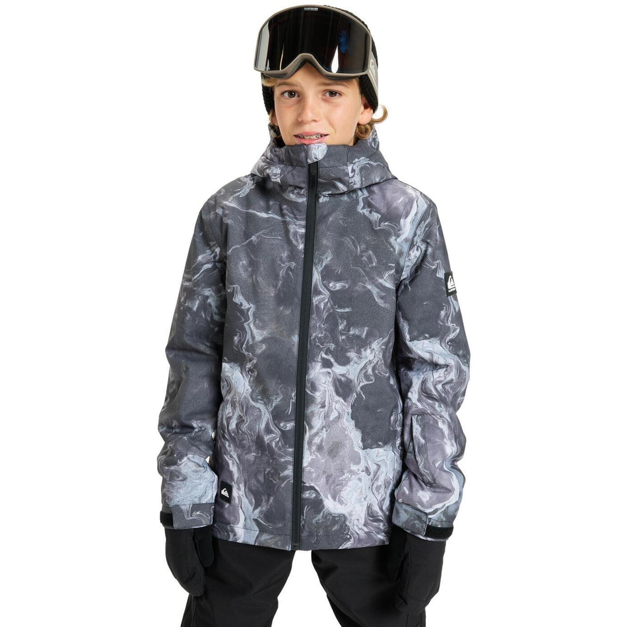 Quiksilver - Veste De Snow Technique Mission Printed Noir Garçon - Doudoune Synthétique - Gris - Decathlon