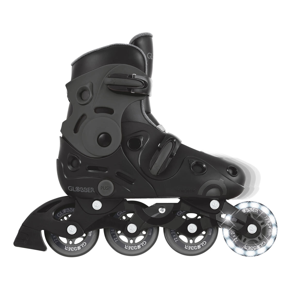 Rollers GO SKATES Taille M-L du 34 au 37 - Noir-Gris 2/7
