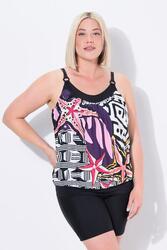 Femme Tankini bonnets souples bretelles réglables jeu d'imprimés