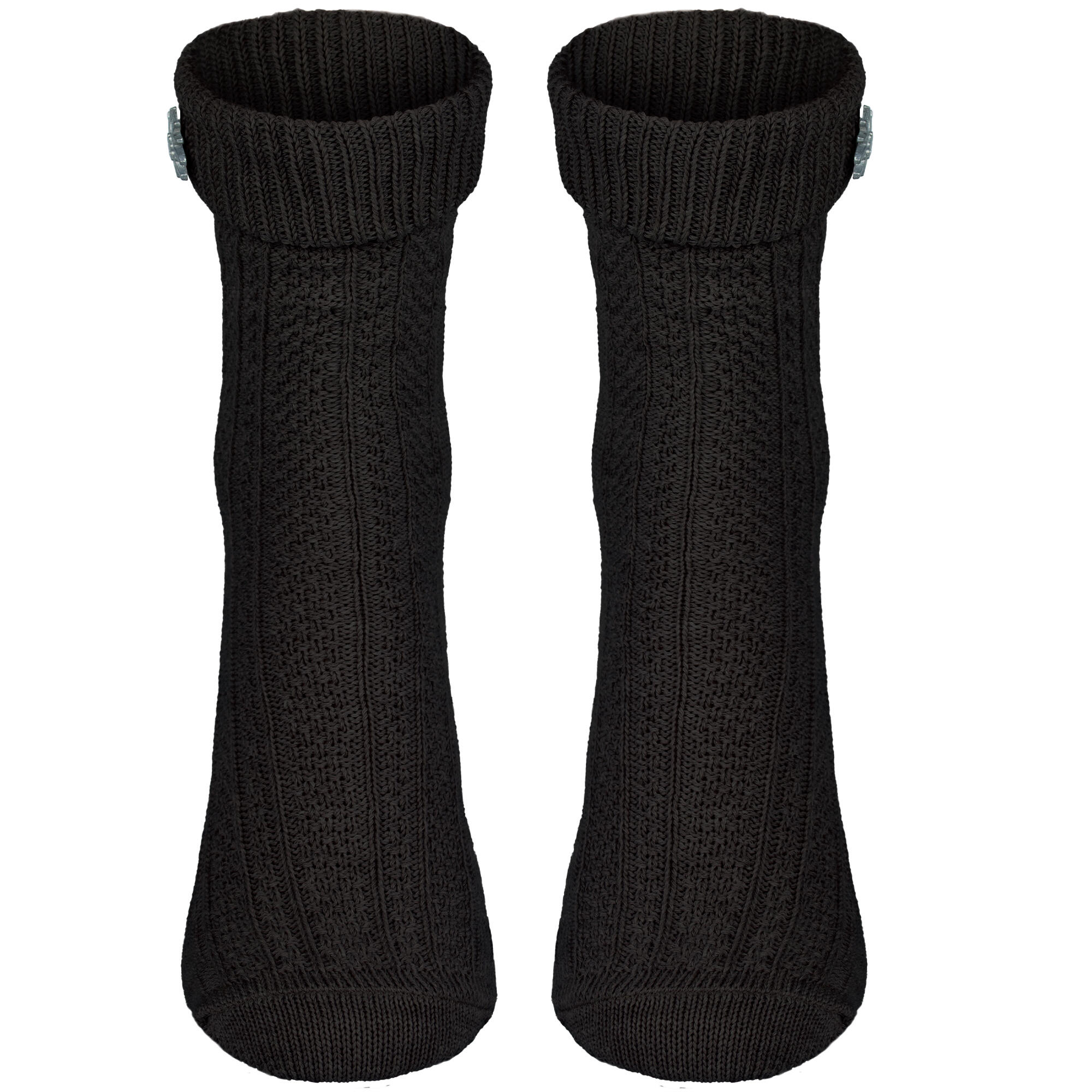 Socken mit Zopfmuster | Trachtenstil | Damen & Herren | Schwarz 2/6