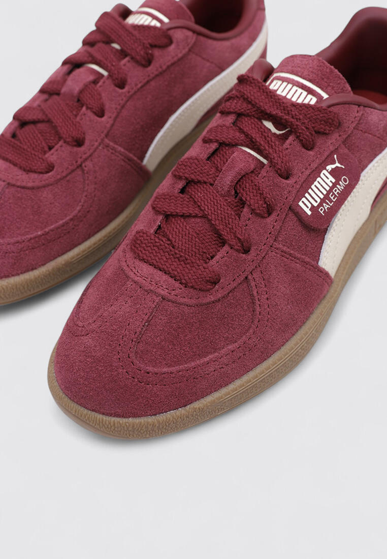 Baskets basses sport femme en cuir PUMA Palermo bordeaux 3/6