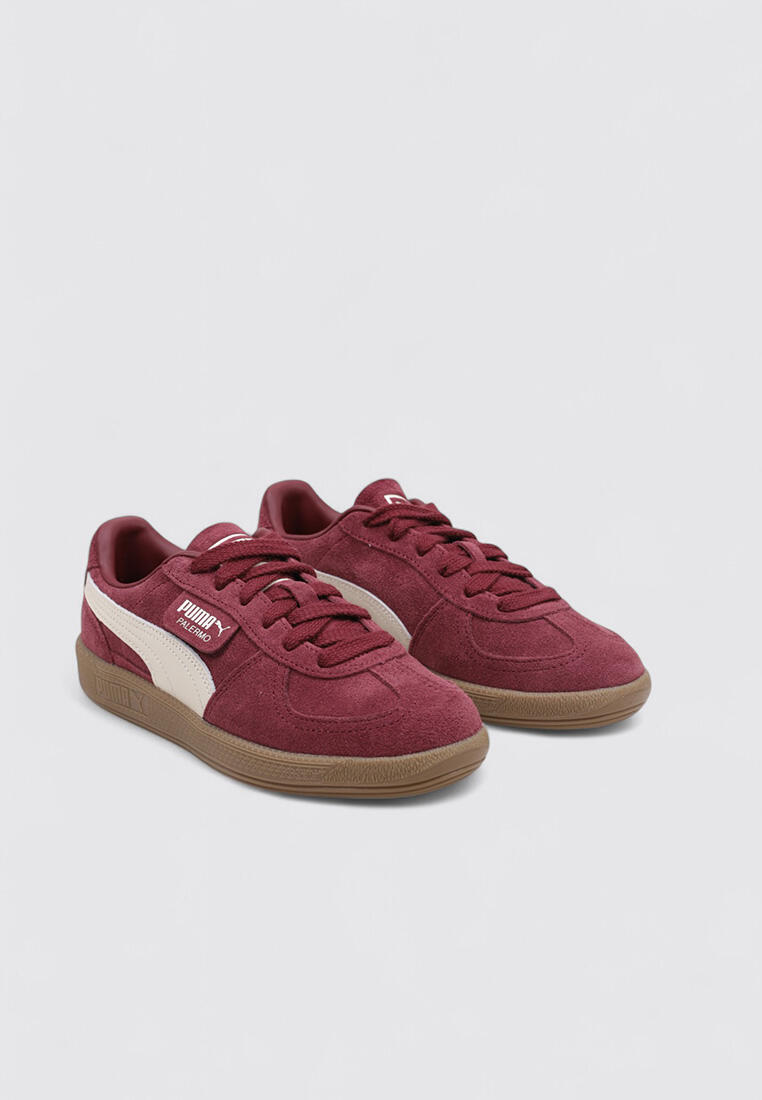 Baskets basses sport femme en cuir PUMA Palermo bordeaux 2/6