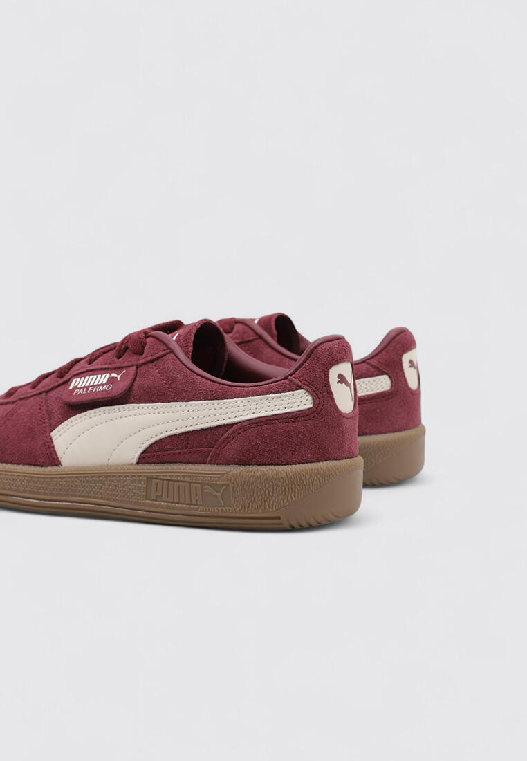 Baskets basses sport femme en cuir PUMA Palermo bordeaux 4/6