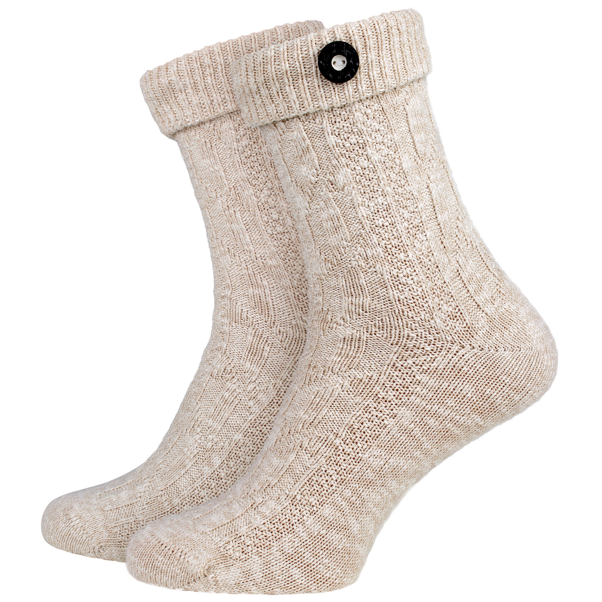 2 Paar Socken | Trachtenstil | Damen & Herren | Naturmelange 2/7