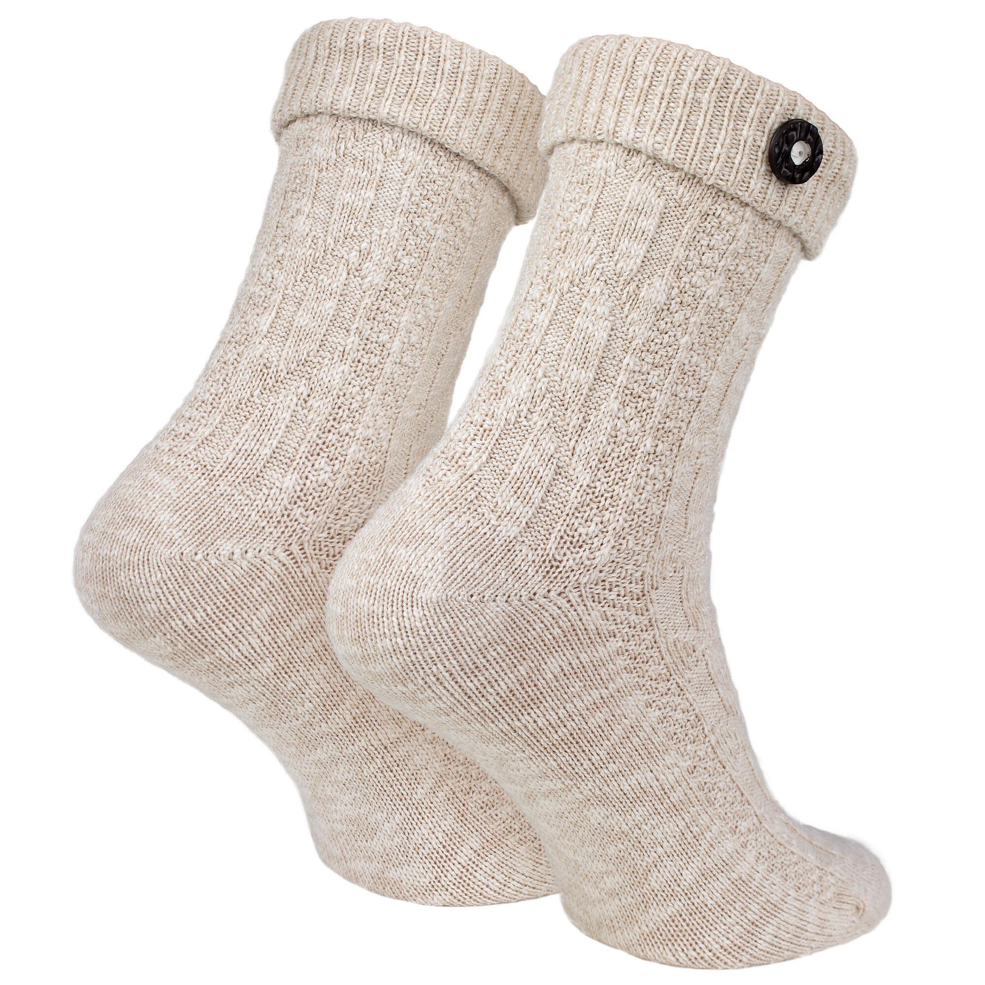 2 Paar Socken | Trachtenstil | Damen & Herren | Naturmelange 3/7