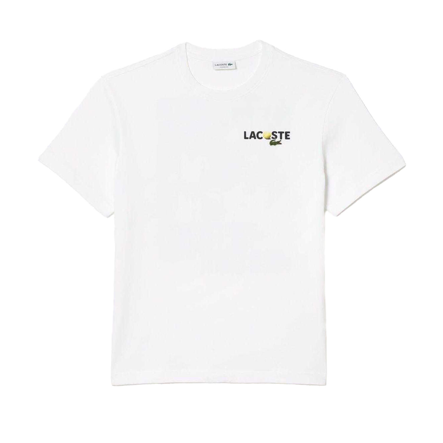 LACOSTE Mens Back Print Heavy Cotton TShirt (White)