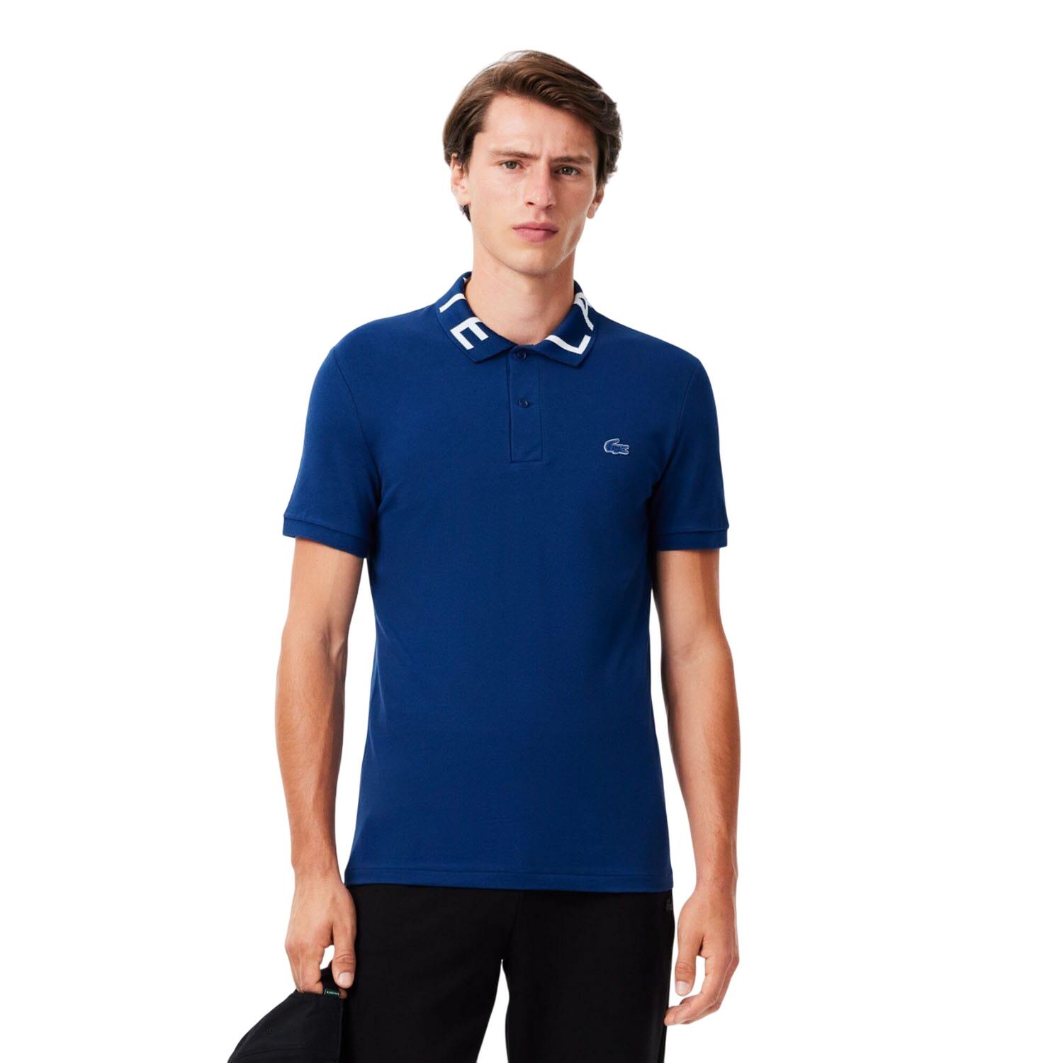 LACOSTE Mens Movement Pique Slim Polo Shirt (Blue)