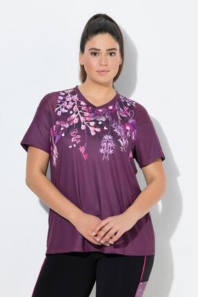 Damen Funktionsshirt Mesh-Einsätze V-Ausschnitt Halbarm