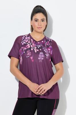 Damen Funktionsshirt Mesh-Einsätze V-Ausschnitt Halbarm