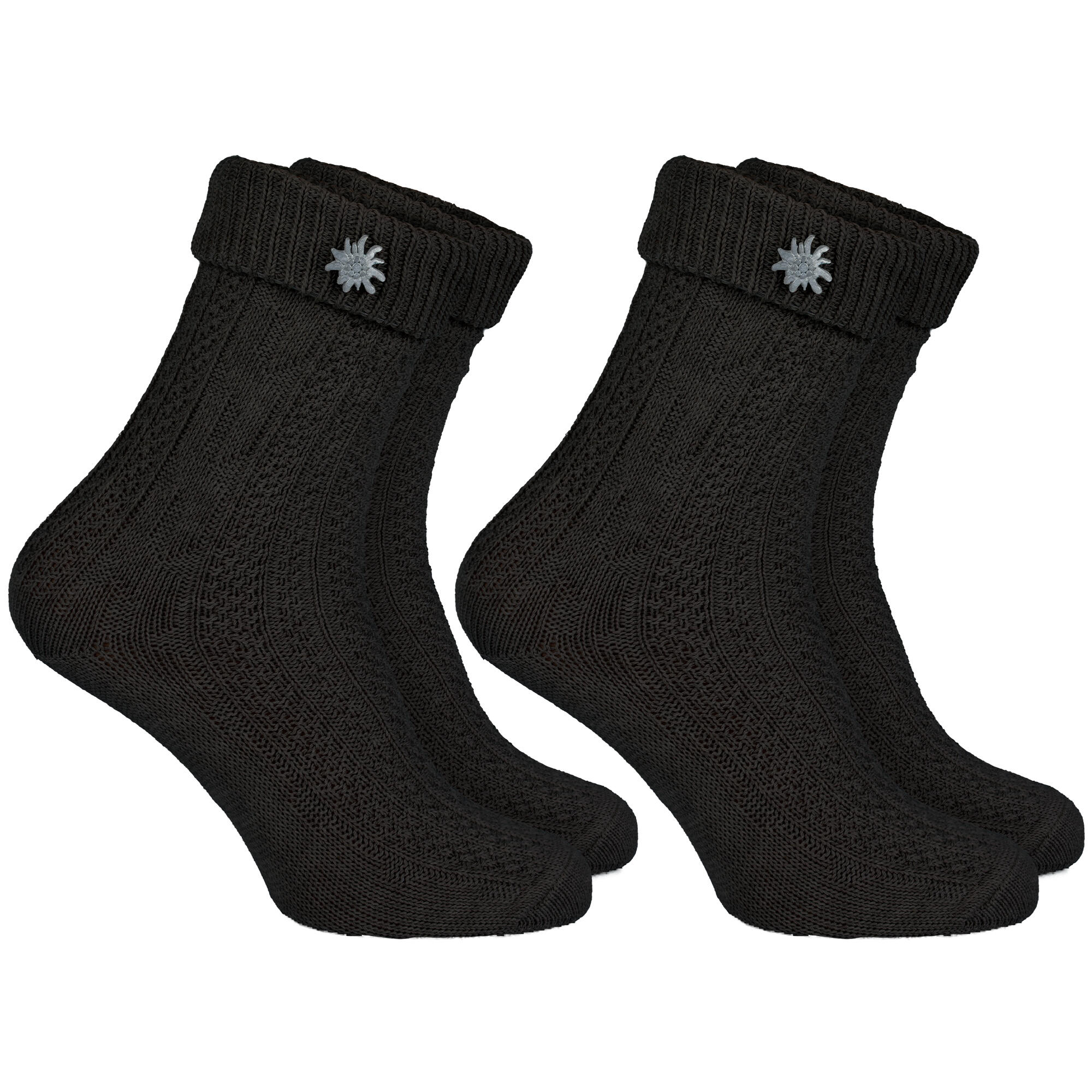 Trachtensocken 2 Paar – Schoppersocken Damen & Herren Oktoberfest Schwarz-35/38 5/7