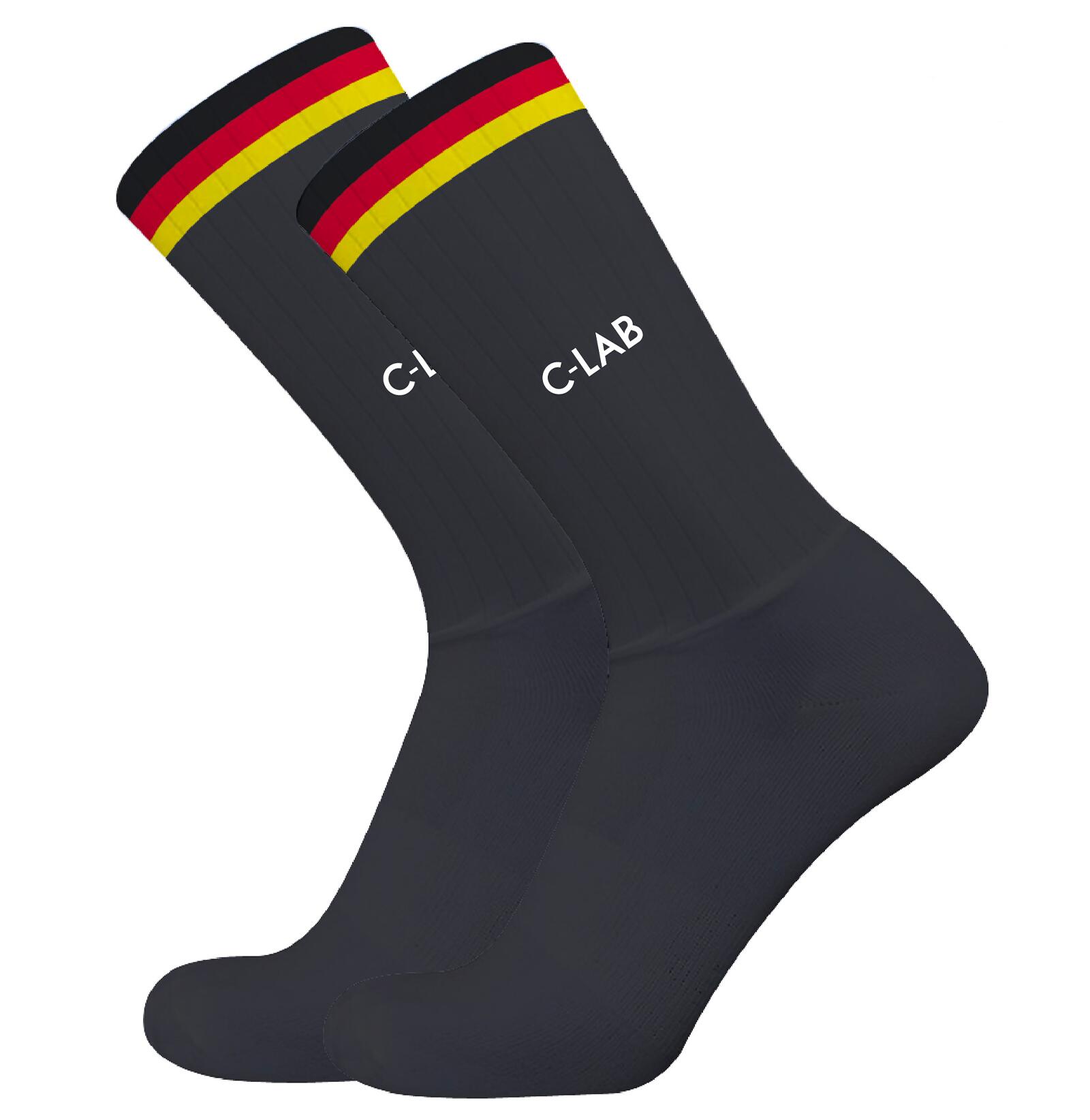 Chaussettes De Cyclisme Ale Versilia 16cm Homme Noir/fluo Jaune, Neuves