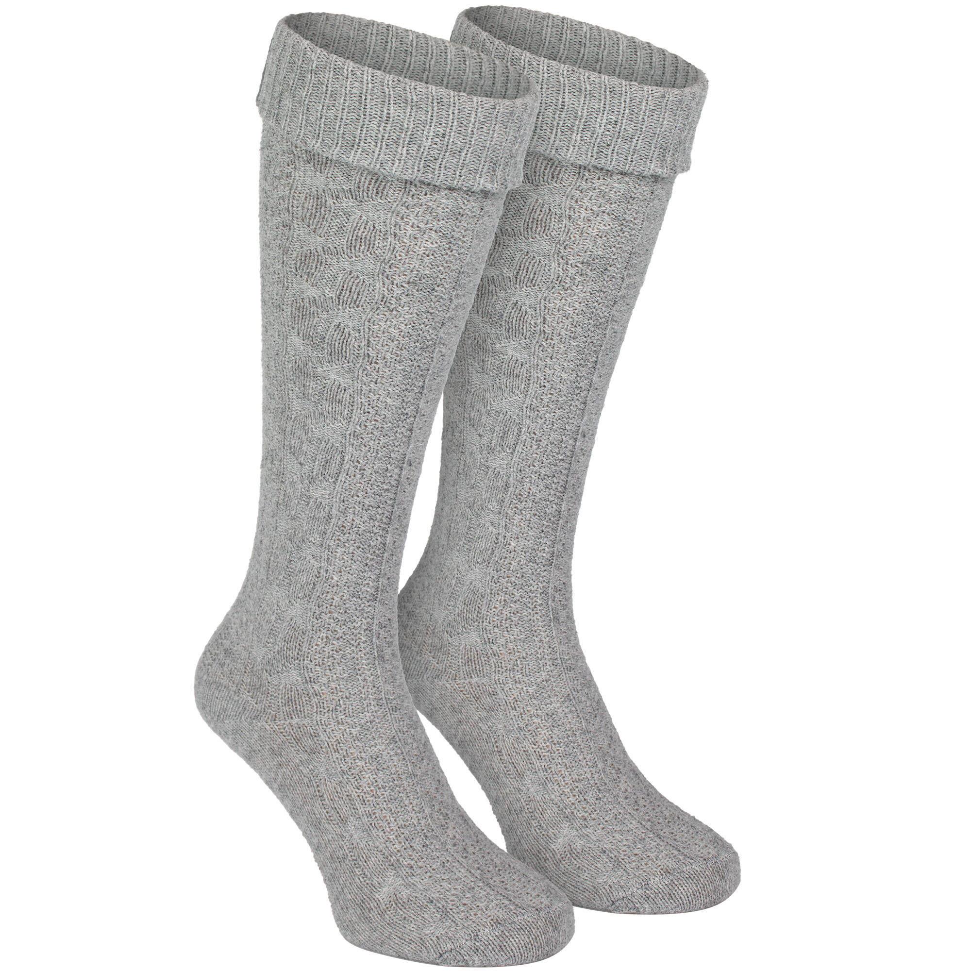 Kniestrümpfe | Trachtenstil | Damen & Herren | Grau 3/7