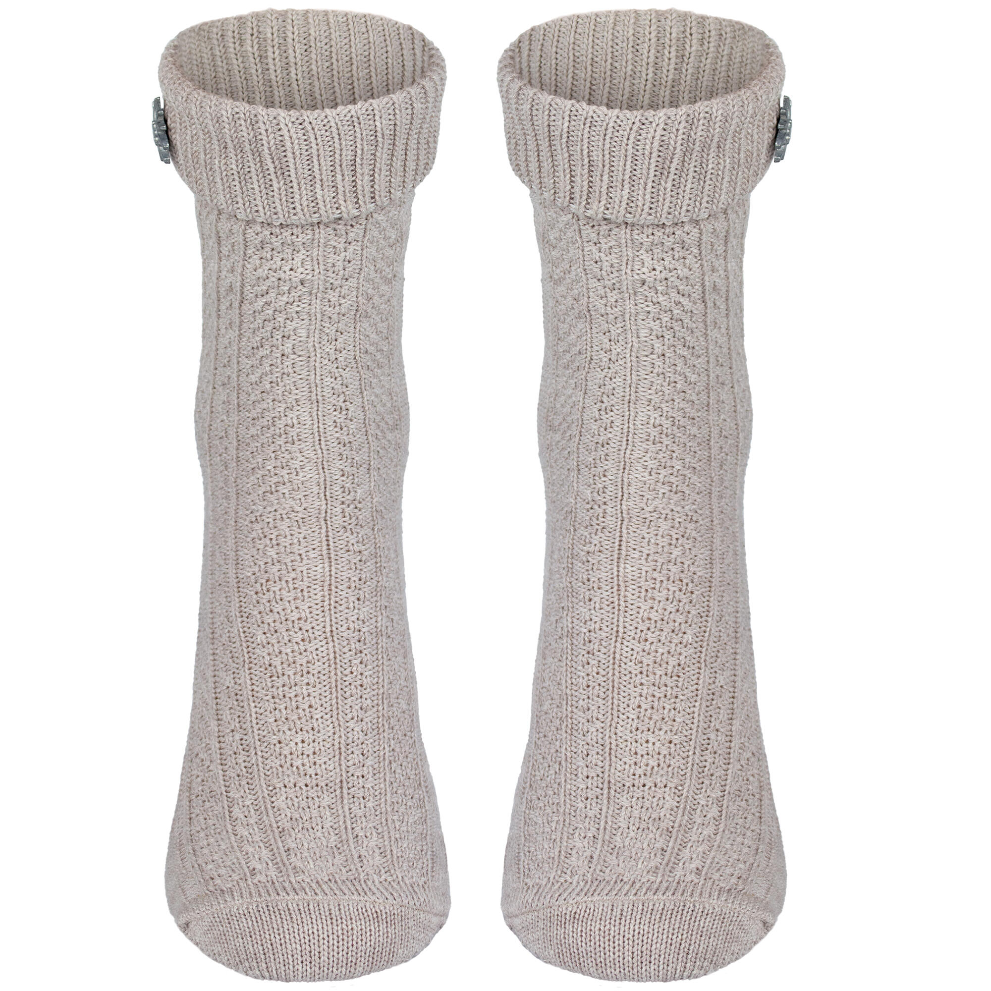Socken mit Zopfmuster | Trachtenstil | Damen & Herren | Beige 2/6