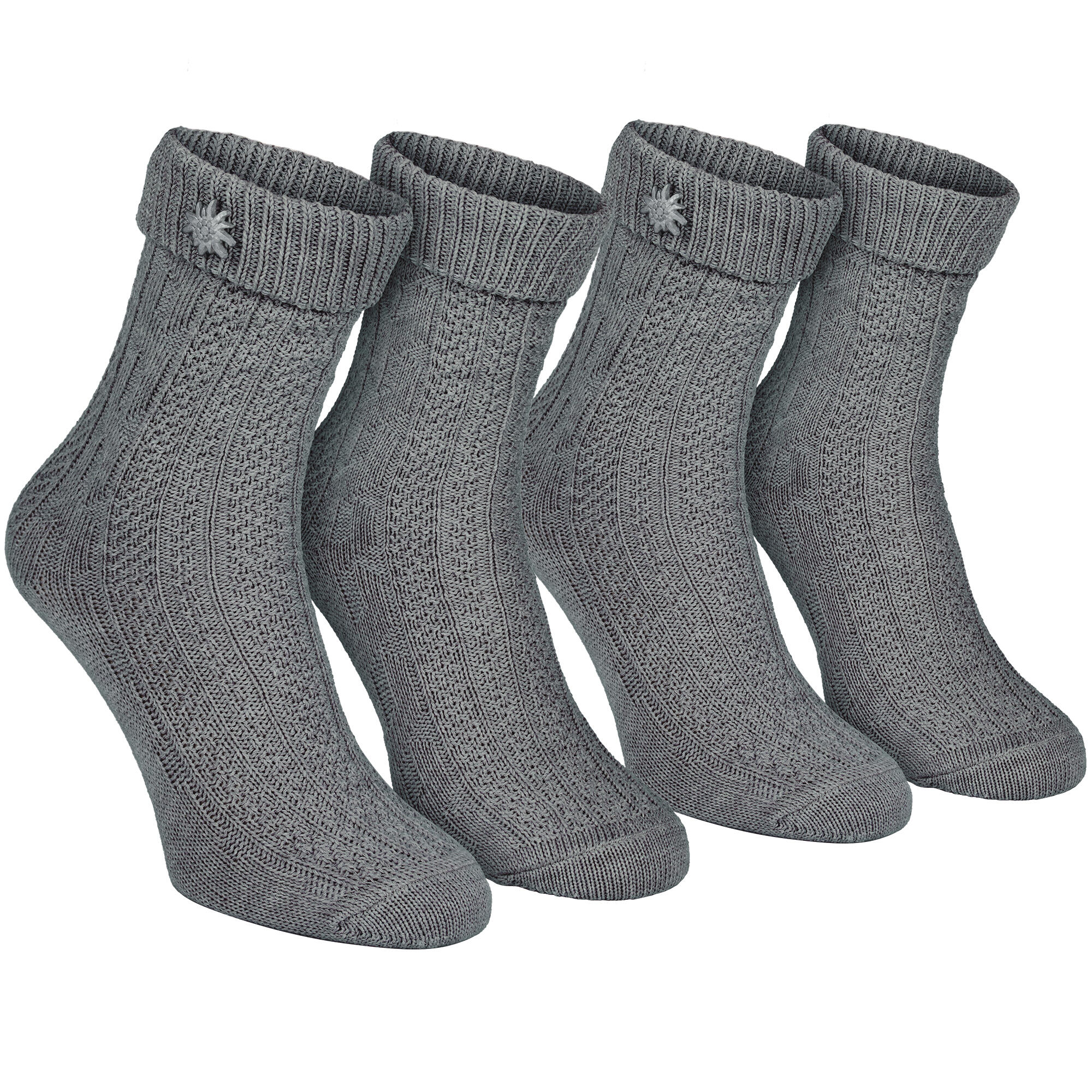 Trachtensocken 2 Paar – Schoppersocken Damen & Herren Oktoberfest Grau-35/38 3/7