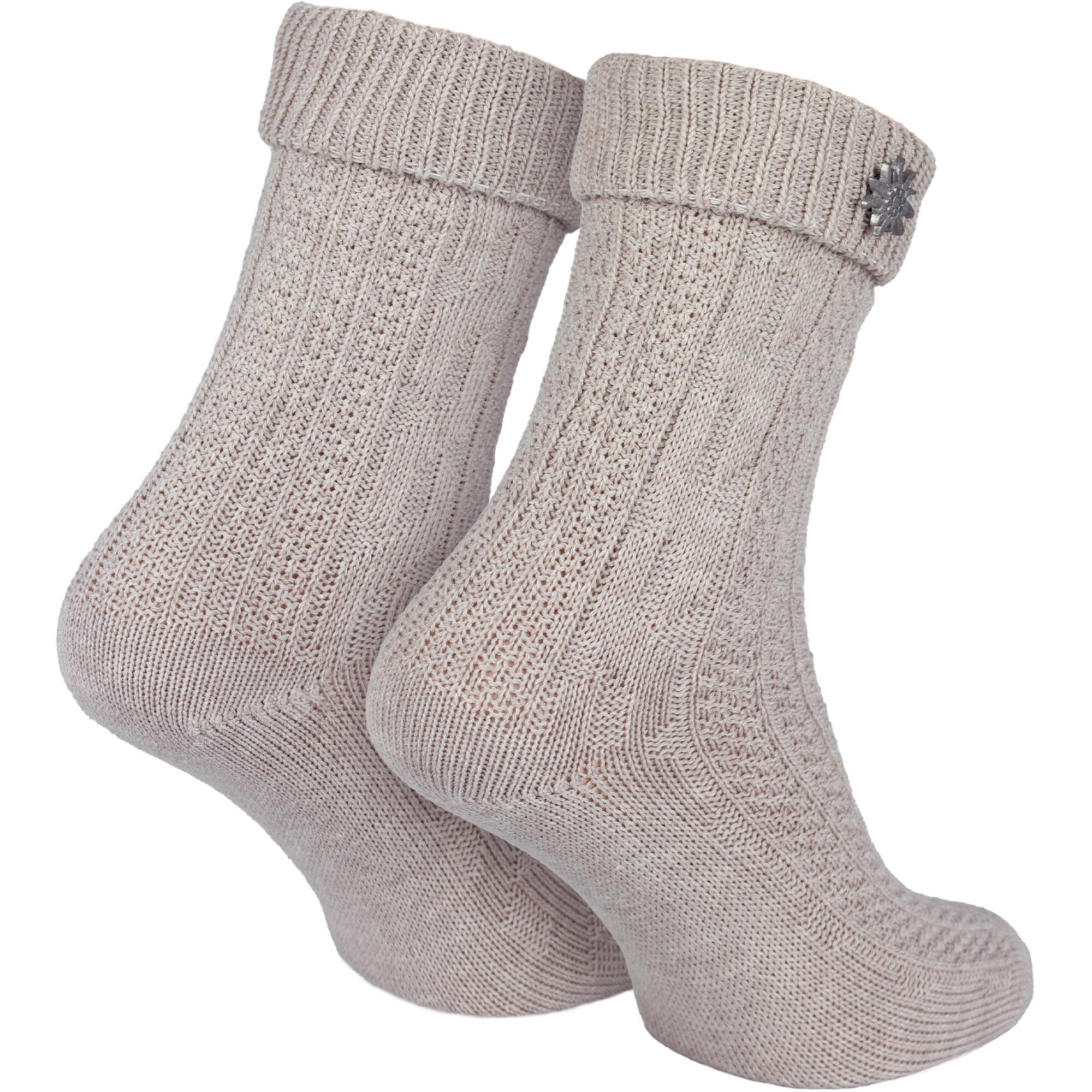 Socken mit Zopfmuster | Trachtenstil | Damen & Herren | Beige 4/6