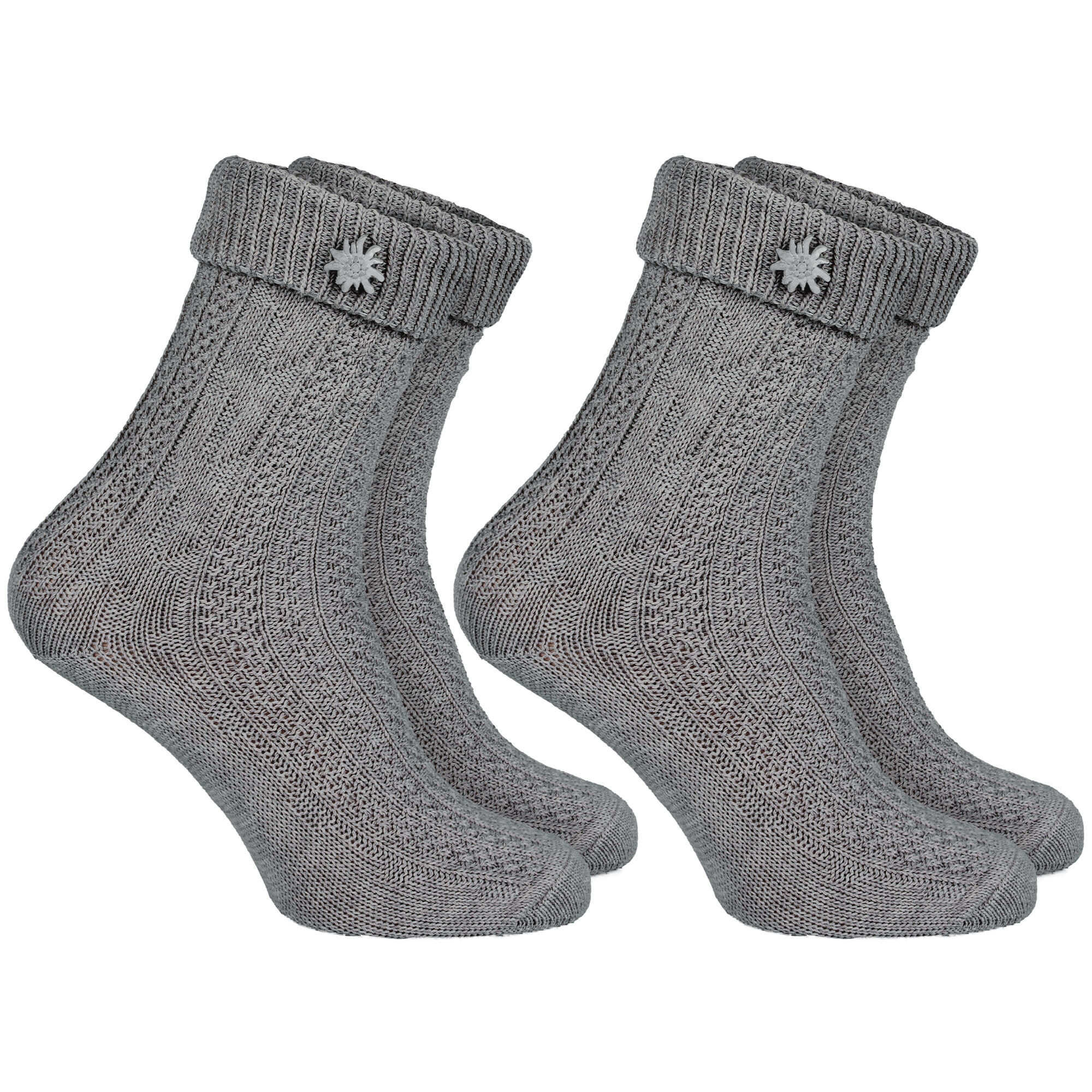 Trachtensocken 2 Paar – Schoppersocken Damen & Herren Oktoberfest Grau-35/38 5/7