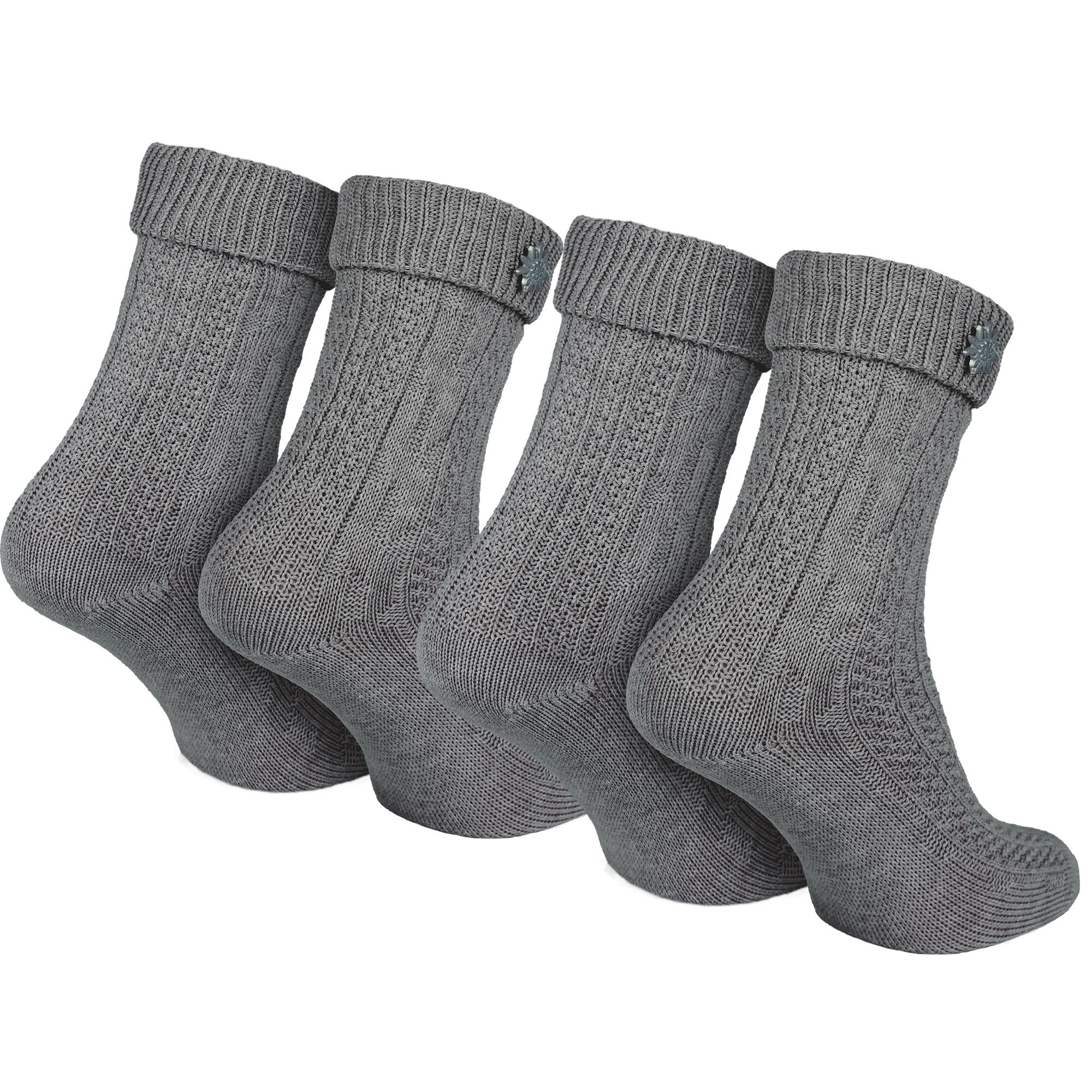 Trachtensocken 2 Paar – Schoppersocken Damen & Herren Oktoberfest Grau-35/38 4/7