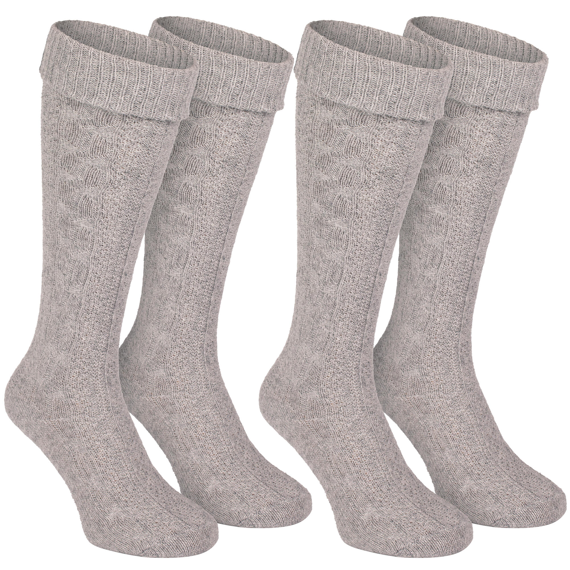 2 Paar Kniestrümpfe | Trachtenstil | Damen & Herren | Beige 3/5