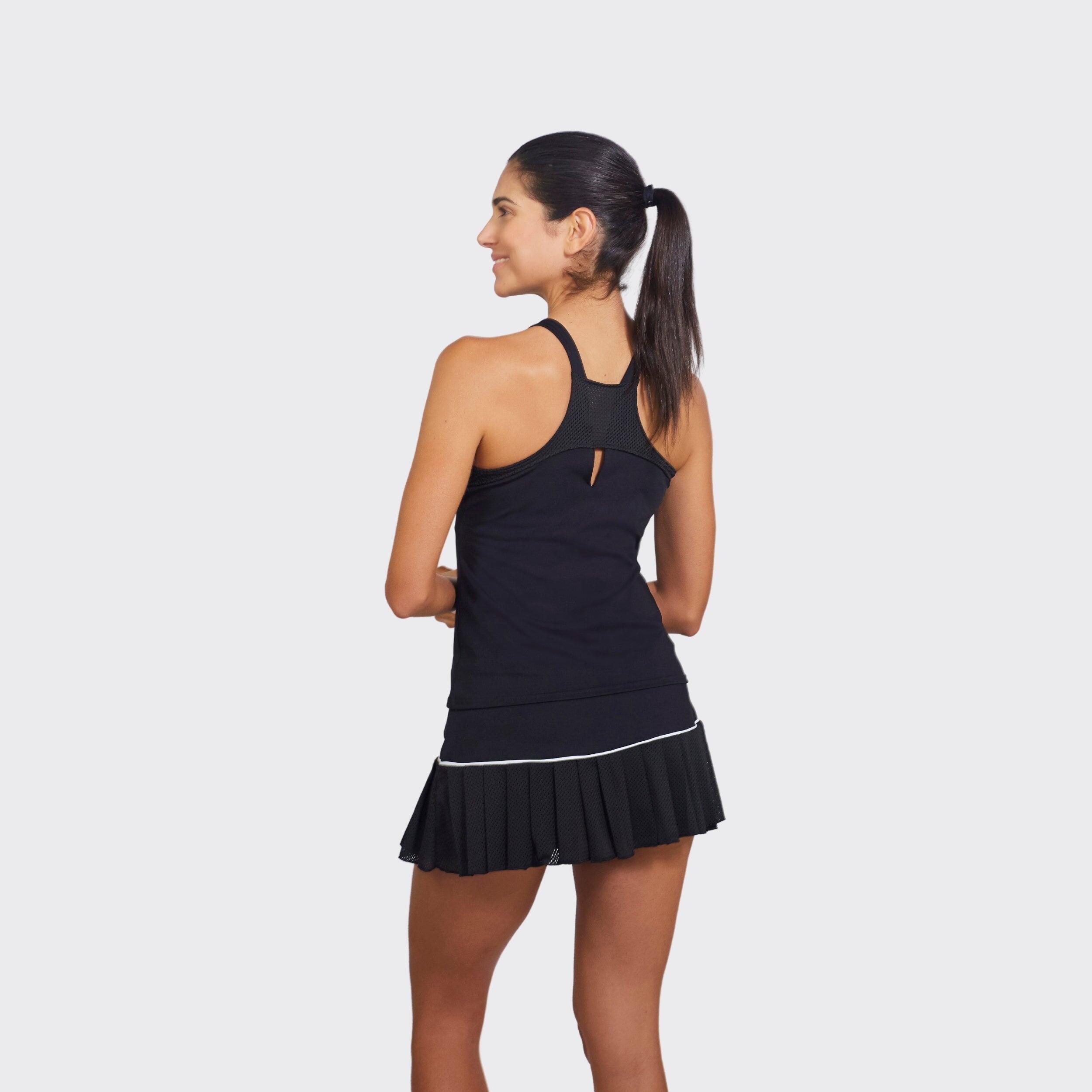 T-shirt de padel et de tennis respirant pour femme Hera Black 2/5