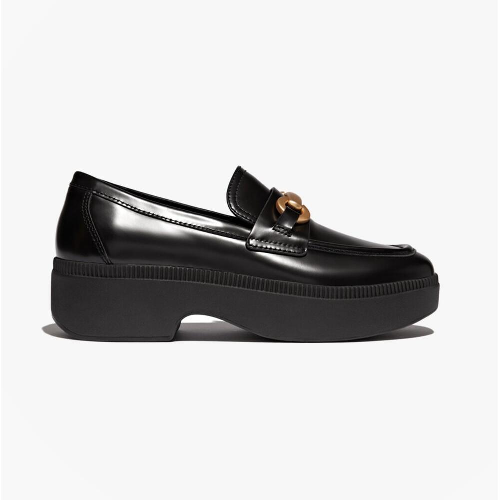 Mocassins F-Luma cuir à talon compensé 1/7
