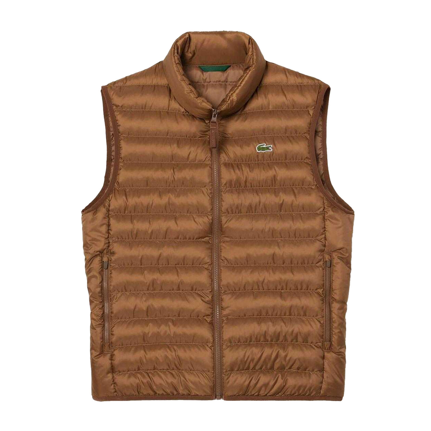 LACOSTE Mens Water Repellent Padded Gilet (Brown)