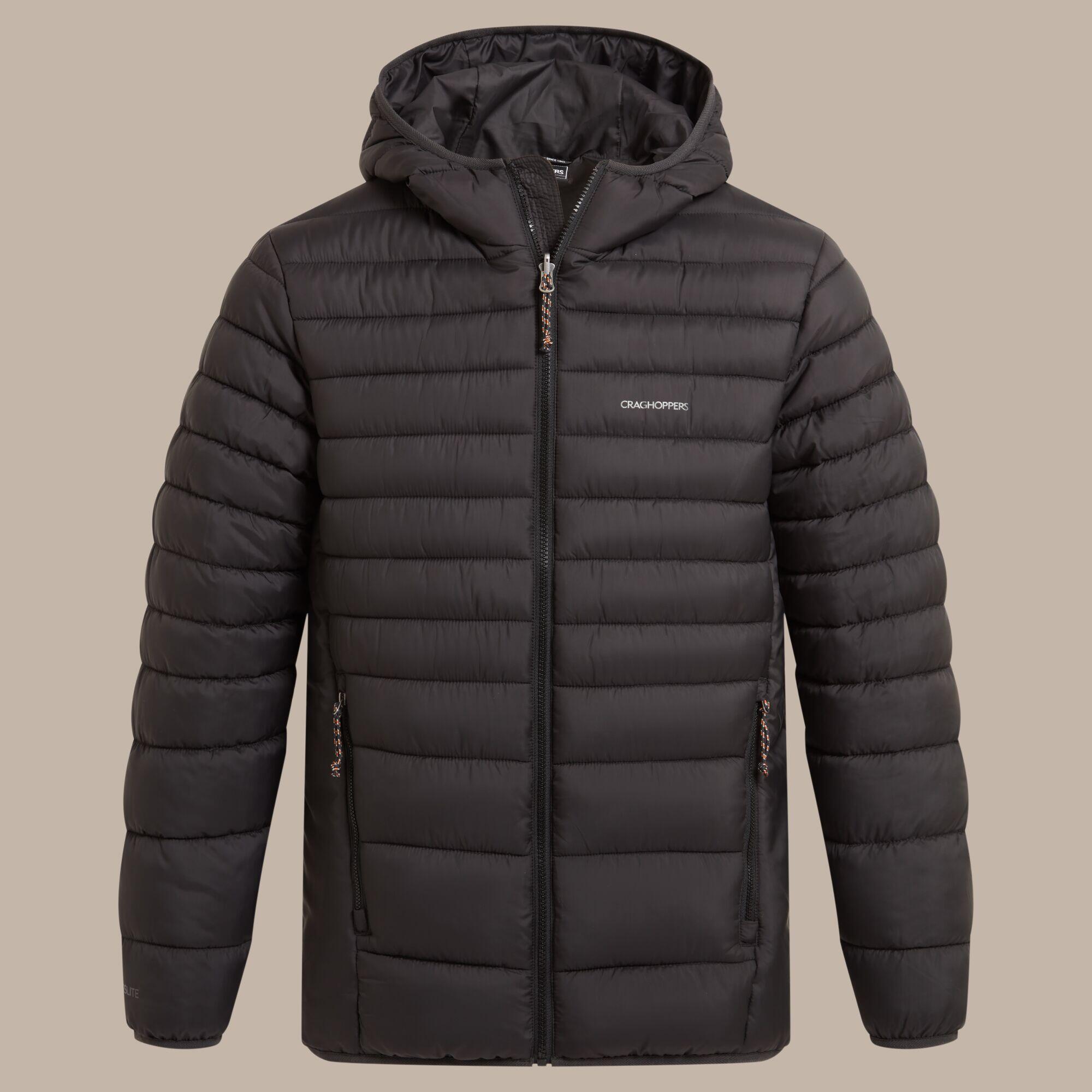 Giacca da uomo imbottita trapuntata Compresslite con cappuccio 7/8