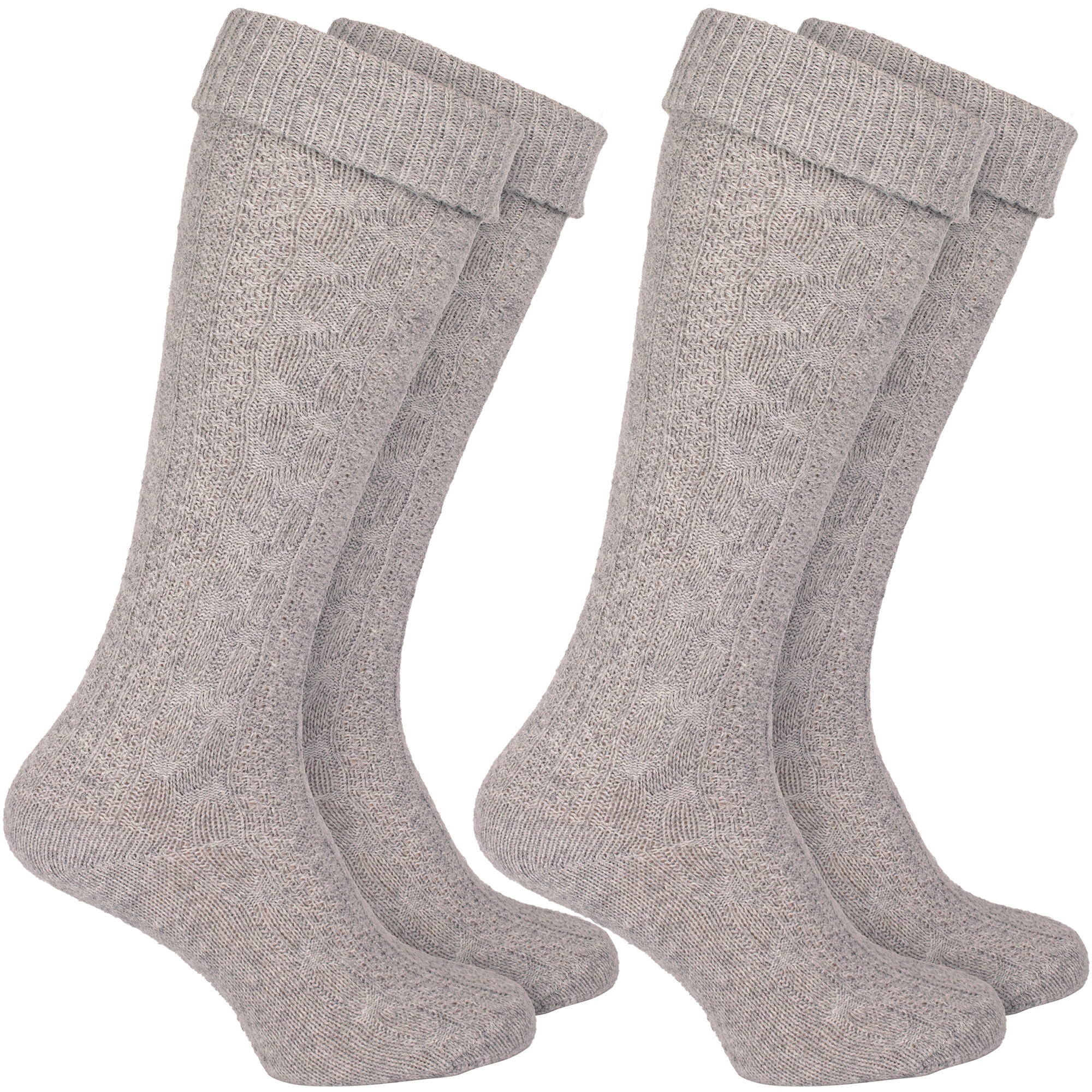 2 Paar Kniestrümpfe | Trachtenstil | Damen & Herren | Beige 4/5