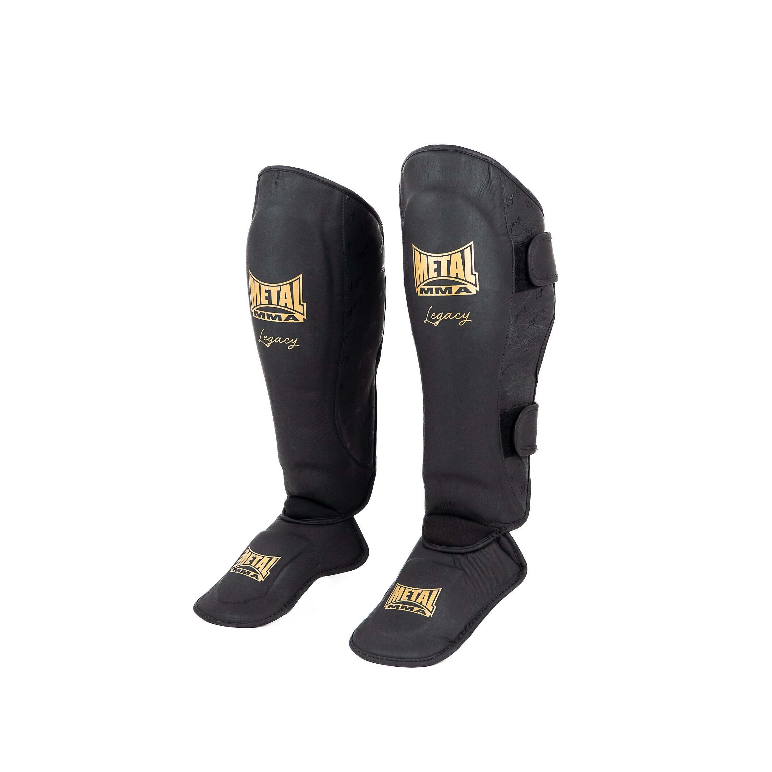 Protège-Tibias/Pieds OKO Pour Sports De Combat - Double Couche Mousse - Taille XS - Noir - METAL BOXE - 9