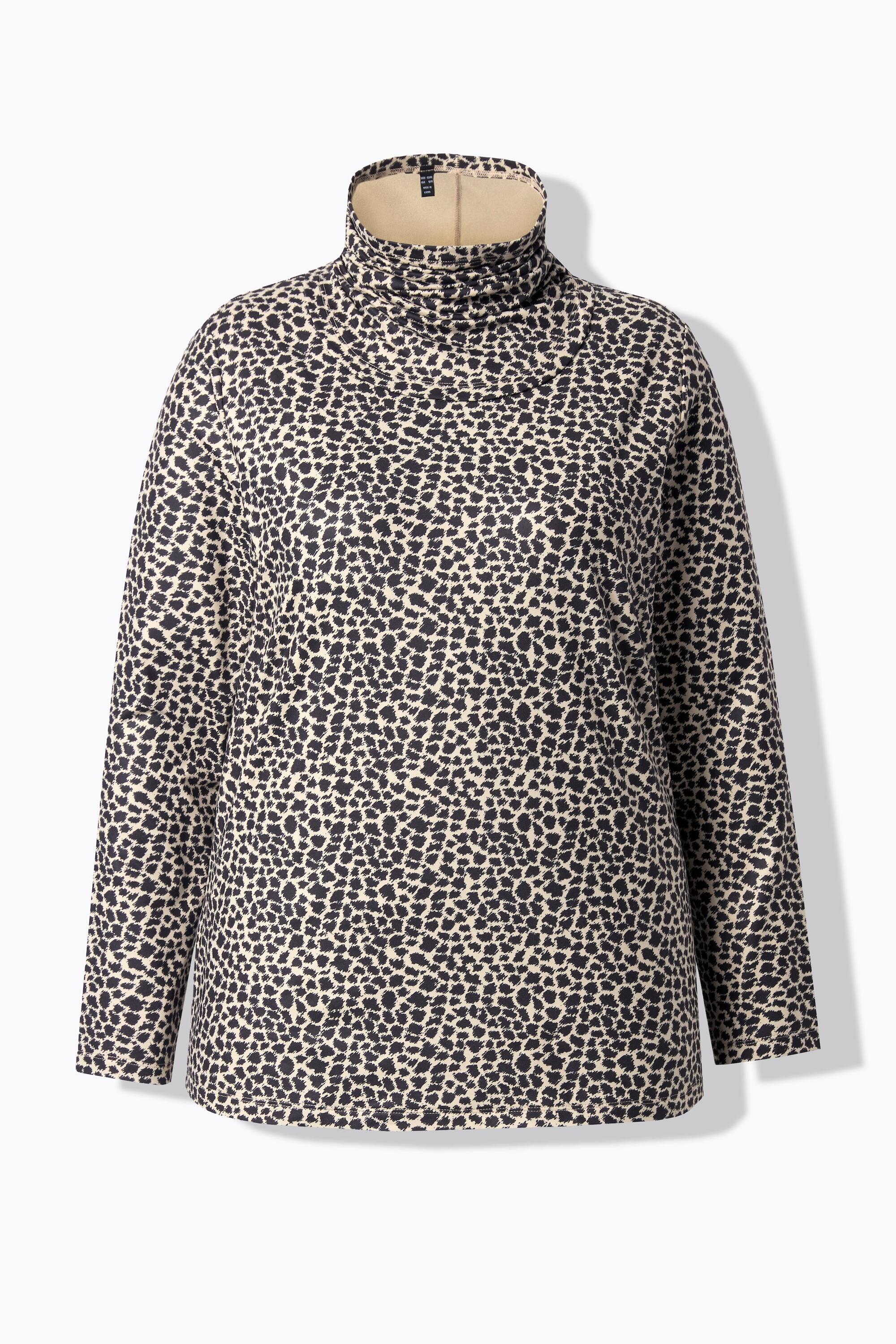 Femme T-shirt technique de ski à col en V et manches longues motif léopard 7/7