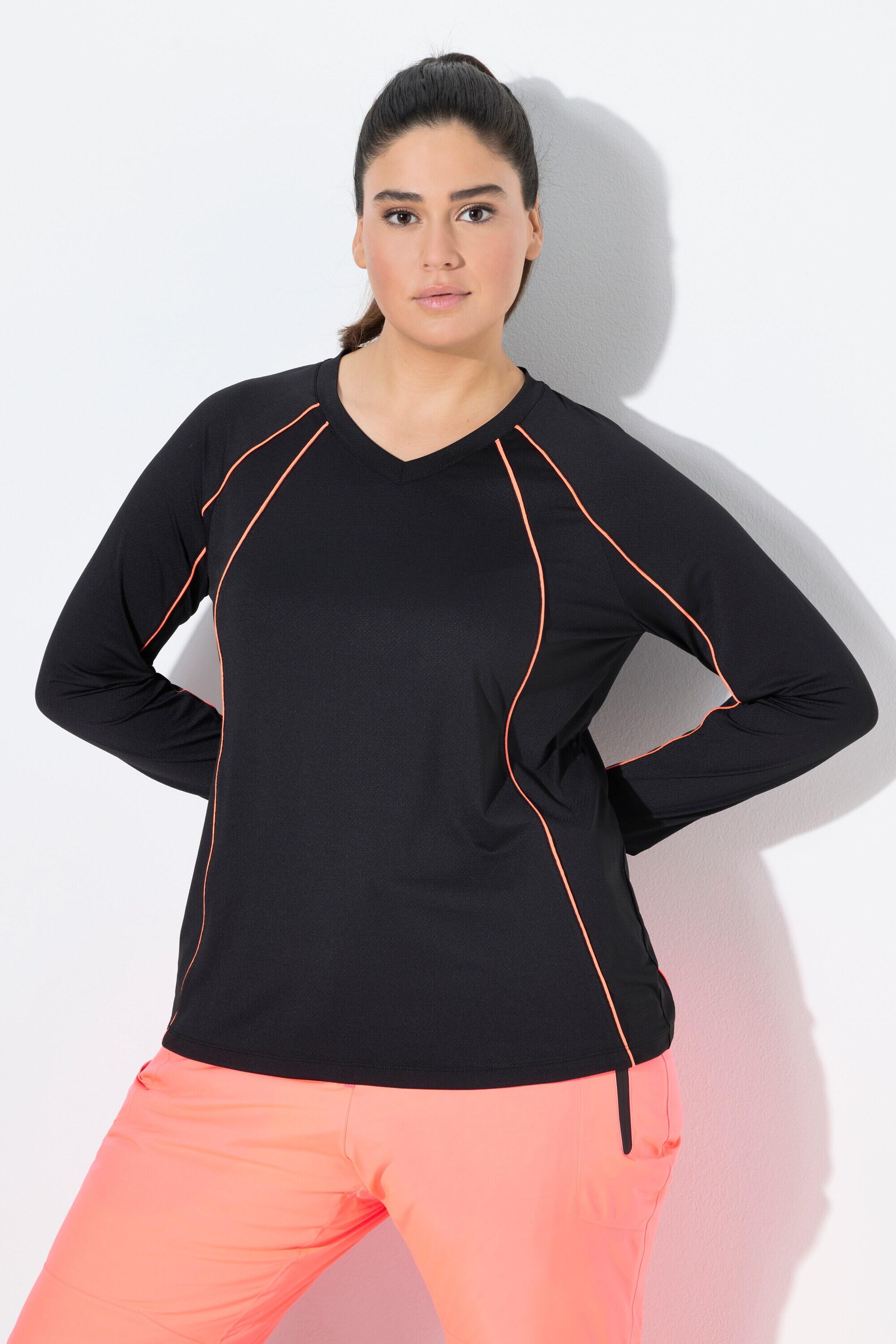 Femme T-shirt technique slim à col en V et manches longues LSF 50+ 5/6