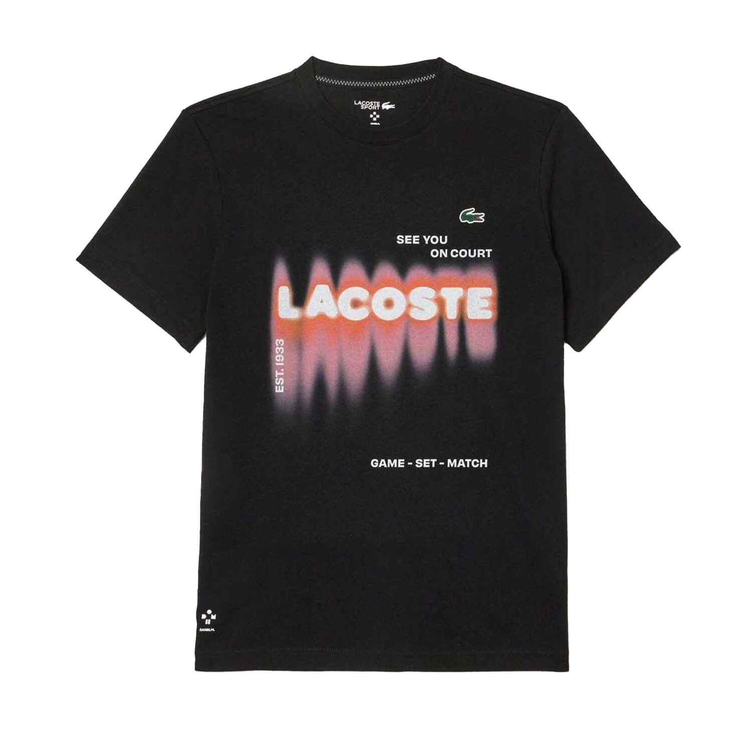 LACOSTE Mens Tennis X Daniil Medvedev TShirt (Black)