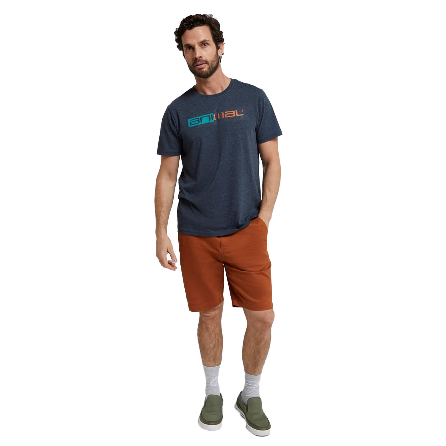 Maglietta Uomo Animal Jacob Blu Navy 4/4