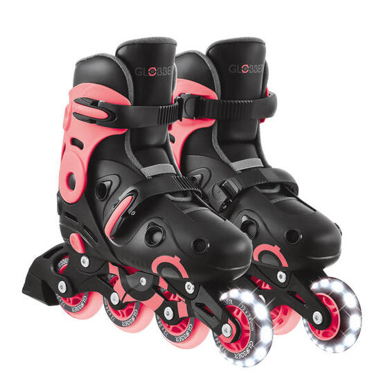 Rollers GO SKATES 2EN1 taille 34 à 37 - Noir-Rose