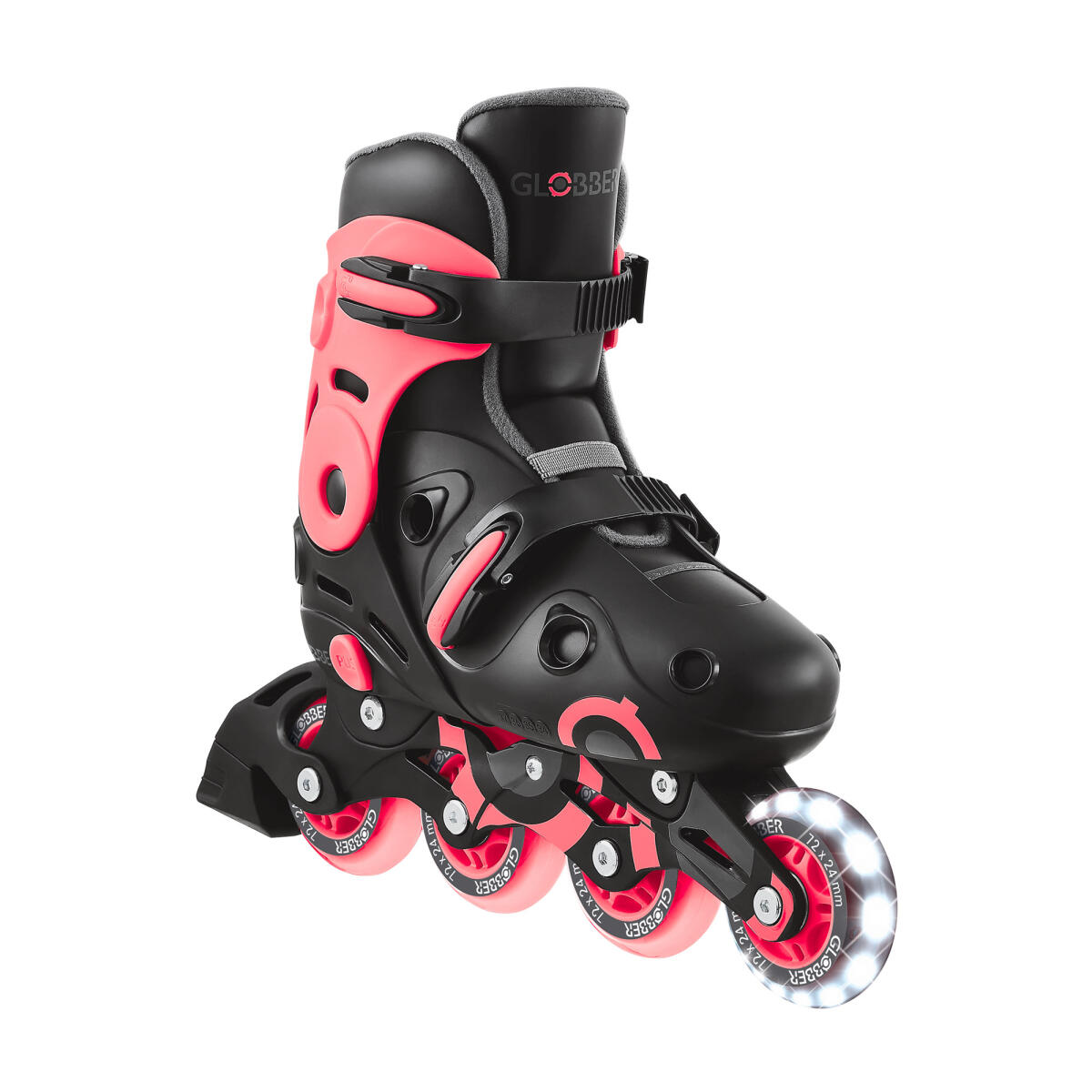 Rollers GO SKATES Taille M-L du 34 au 37 - Noir-Rose 3/5