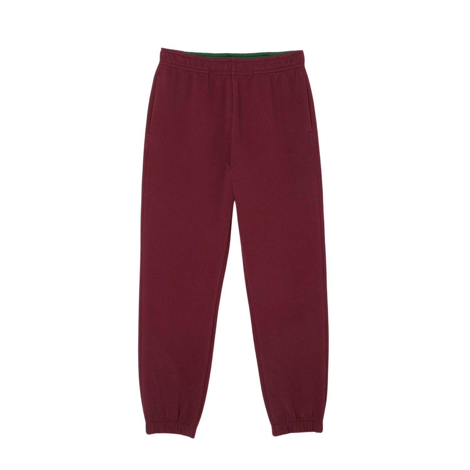 LACOSTE Pantalone da jogging Lacoste donna bordeaux cotone biologico con coulisse