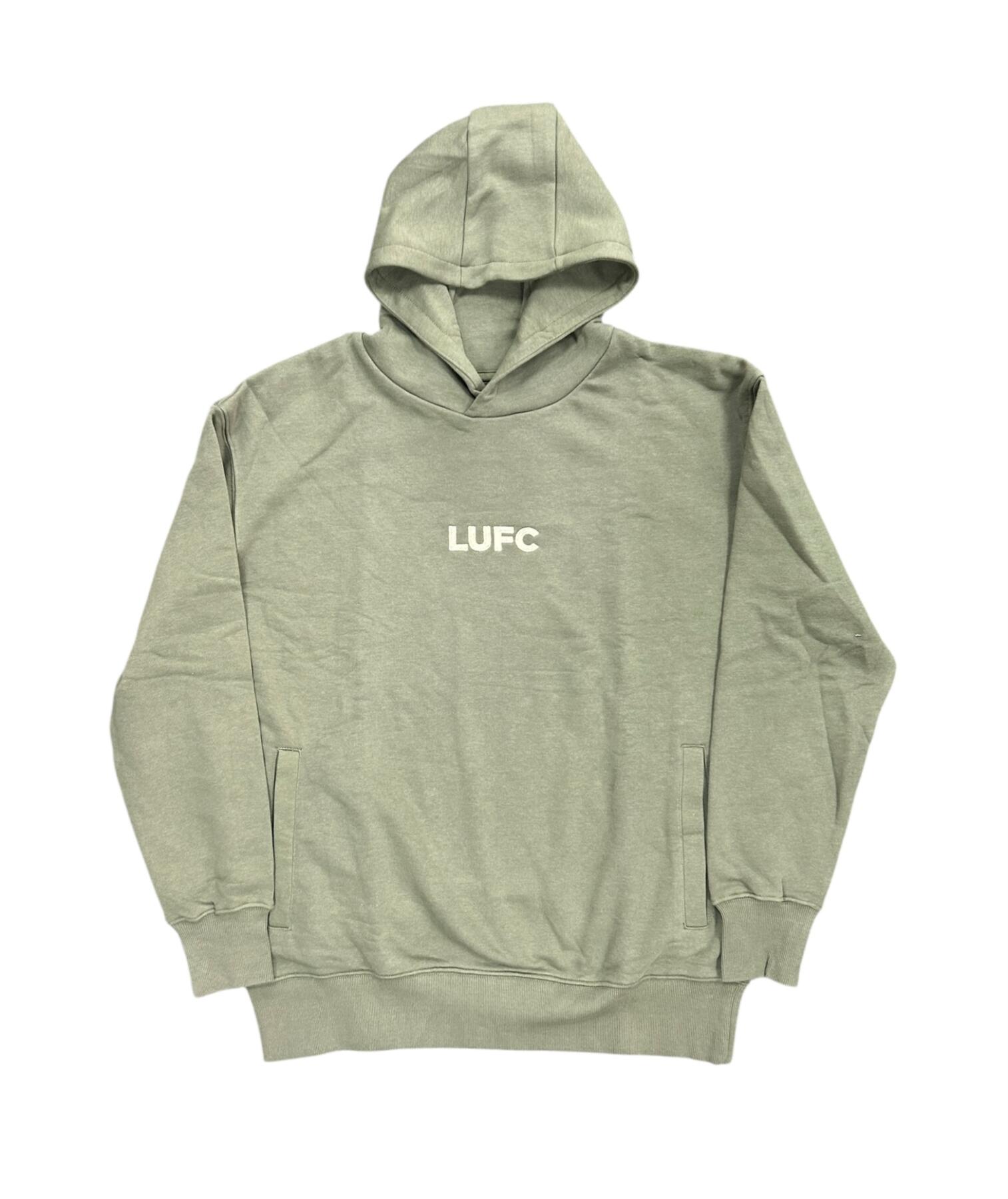 Leeds United Football Hoodie Men's LUFC Bold Khaki Green Top NO