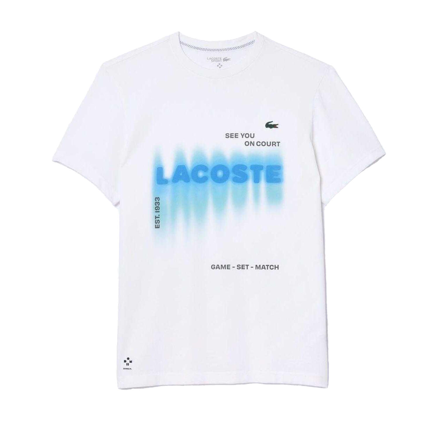 LACOSTE Mens Tennis X Daniil Medvedev TShirt (White)