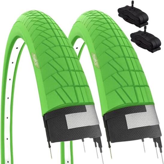 2 copertoni verdi 20x1.75 + camere pneumatici bici 20 x 1.75 graziella EV