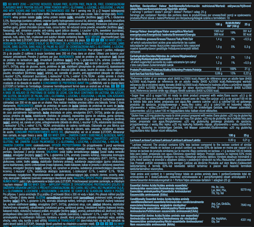 Wei-isolaat - Iso Whey Zero (454g) - Koekjes & Crème 3/5